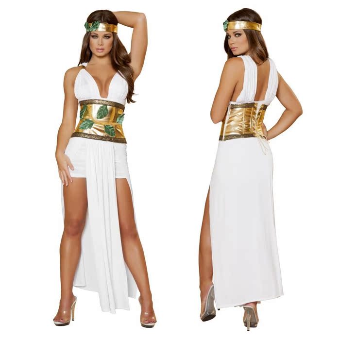万圣节希腊雅典娜宫廷装复古埃及罗马服装电影cosplay演出舞台装