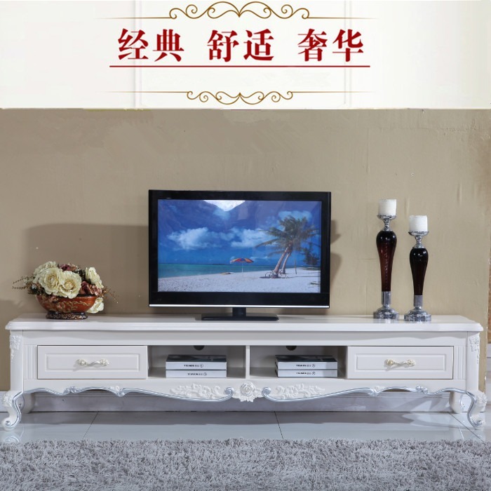 欧式大理石电视柜 小户型客厅 白色烤漆 茶几电视柜简易家用套装