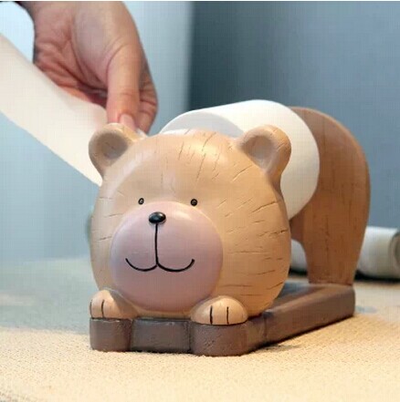 卡通创意动物纸巾架创意桌面猫咪纸巾盒可爱实用抽纸卫生间纸盒子