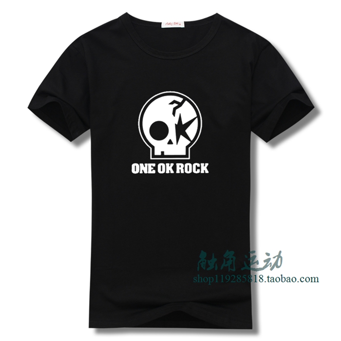 one ok rock摇滚潮款夏季男装纯棉圆领短袖T恤男士休闲半袖体恤衫