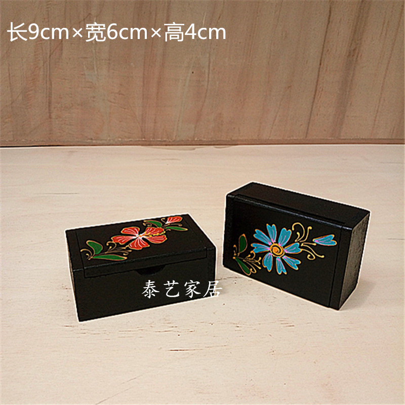 泰国手工彩绘木质漆器首饰盒结婚礼物彩绘实木收纳新婚礼品创意盒