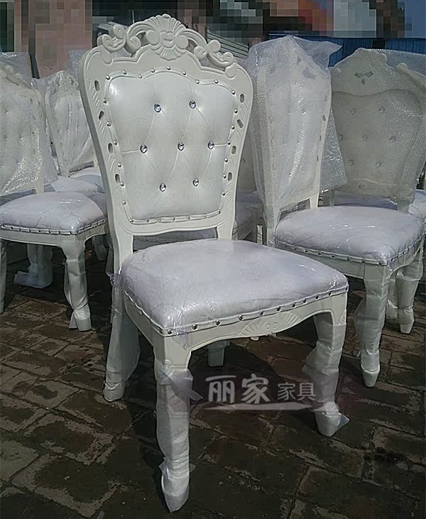 欧式整装纯色成人餐椅韩式田园现代简约宜家象牙白色特价酒店梳妆
