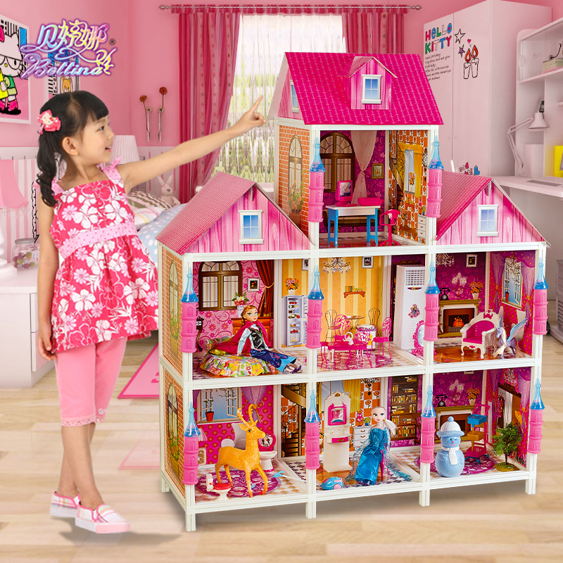 贝婷娜冰雪奇缘公主豪华别墅套装 芭比娃娃屋子女孩玩具生日礼物
