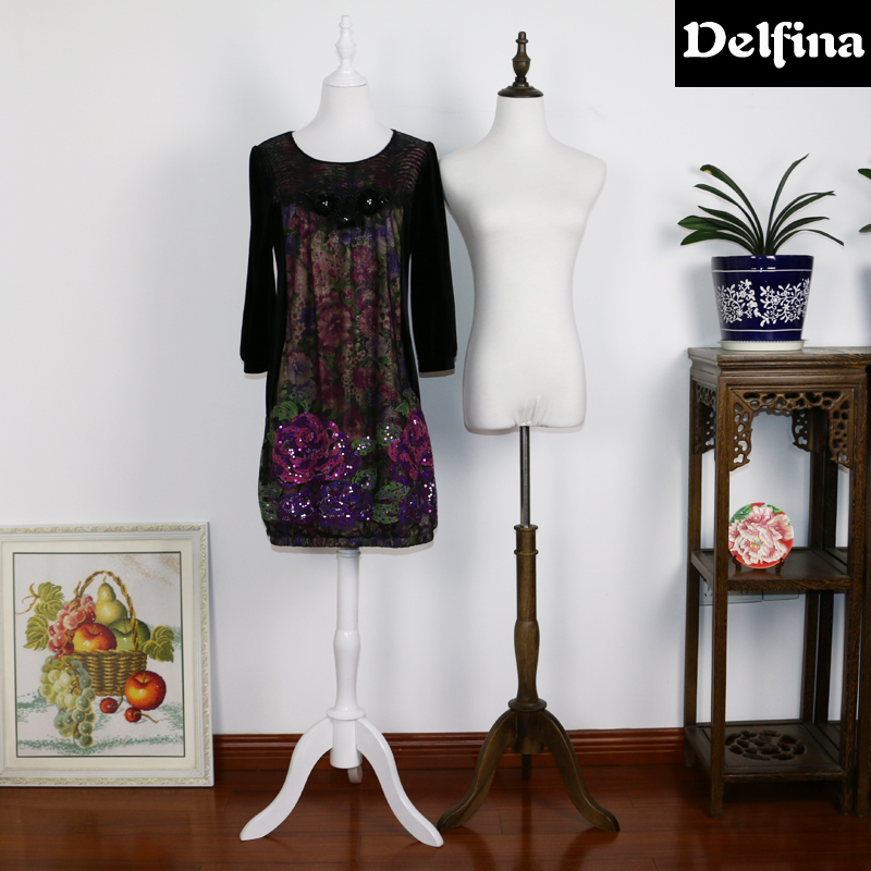 黛尔菲娜包白布女模特道具半身展示支架橱窗婚纱服装店衣架展示架