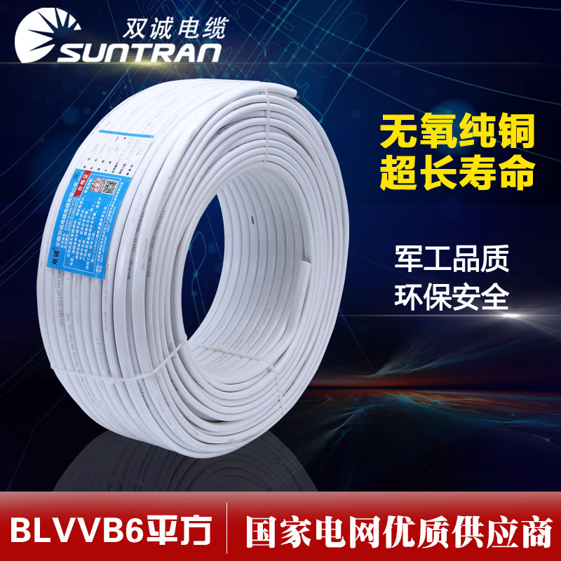 双诚BLVVB2*6平方铝芯护套线国标工业民用双芯线电缆线免穿管100m