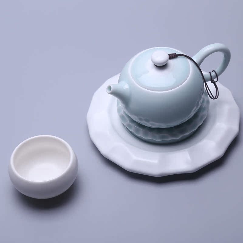 德化寒石陶瓷茶具茶壶茶海带茶壶承功夫茶泡茶壶陶瓷壶送定窑茶杯