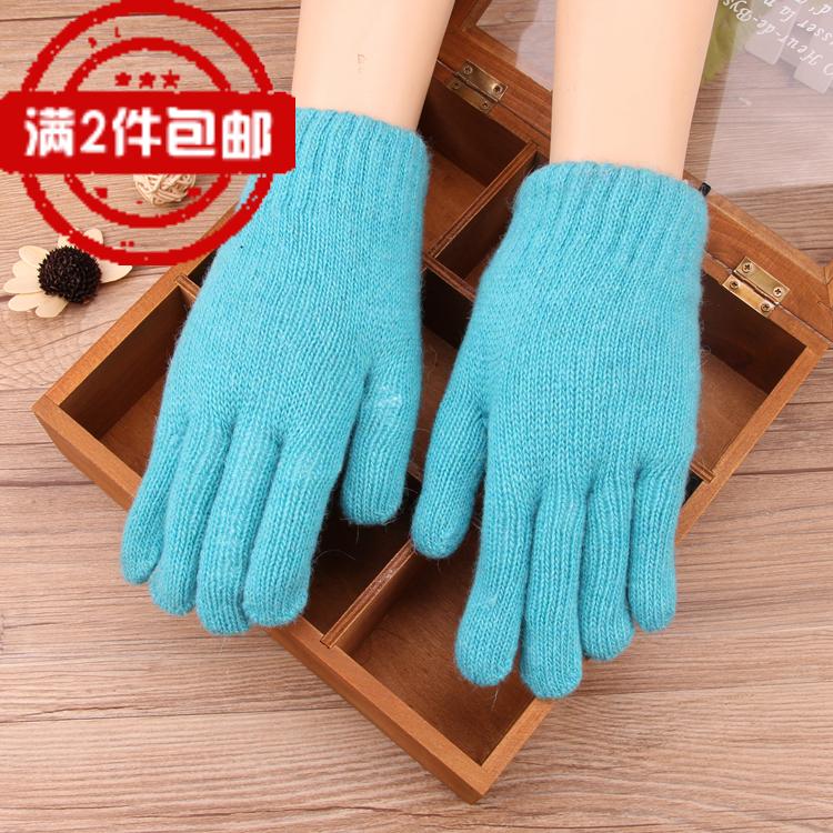 手套冬季韩版时尚保暖羊毛双层加厚全指手套成人手套厂家直销批发