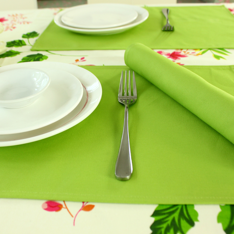 乐唯仕餐垫欧式纯色绿色餐桌布艺高档隔热防烫杯垫碗垫盘垫西餐垫