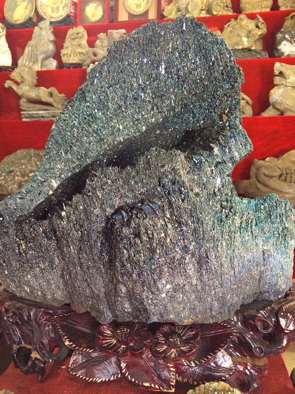 【观赏石】稀有七彩火山石 原石摆件 矿物晶体天然奇石黄金石珍藏