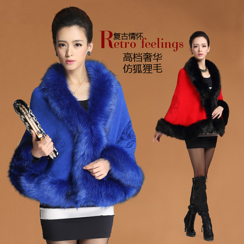 2016新款韩版春秋女装羊毛大衣坎肩披风外套大码斗篷针织开衫披肩