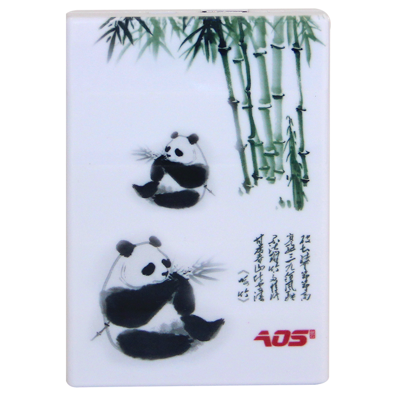 AOS傲石熊猫抱竹节节高移动电源实标5600毫安通用充电宝