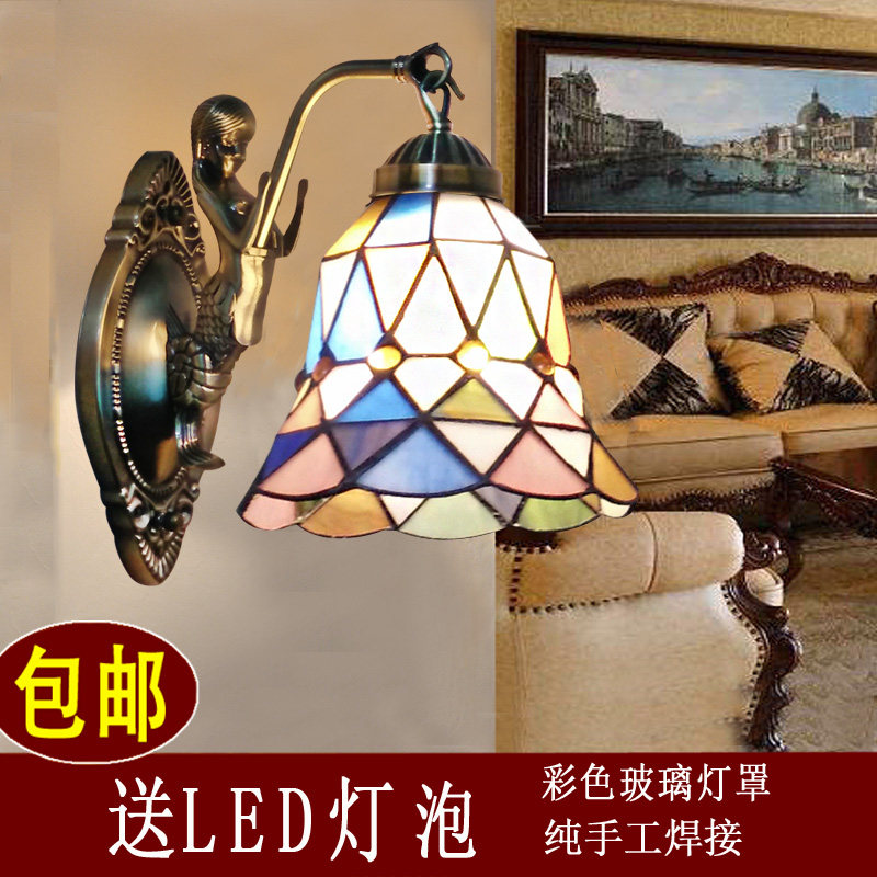 欧式壁灯具现代简约镜前灯床头灯单头复古卧室过道墙壁灯走廊灯饰