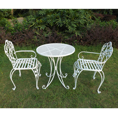 简约现代休闲桌椅庭院户外桌椅组合欧式铁艺桌椅三件套圆桌小茶几