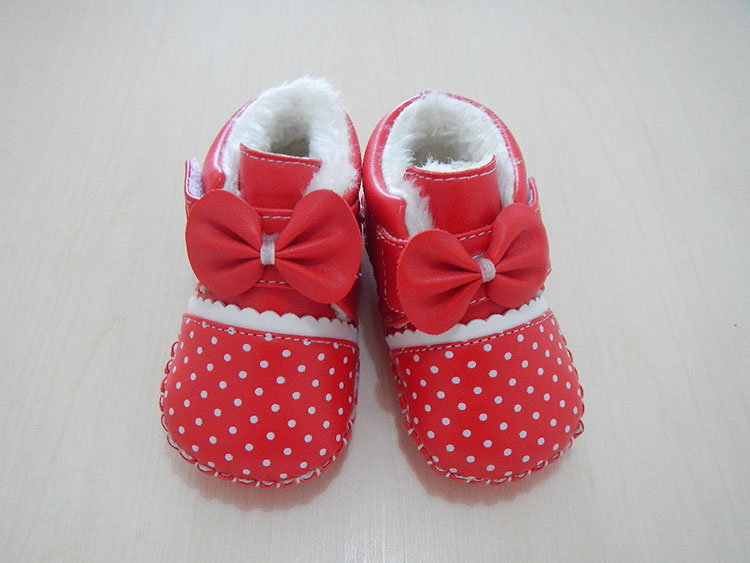 冬季宝宝棉鞋男女婴儿鞋皮面0-1岁幼儿棉鞋（两双包邮）秋冬学步