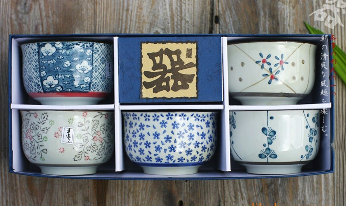 日式陶瓷餐具礼盒|和风手绘瓷器|米饭碗套装