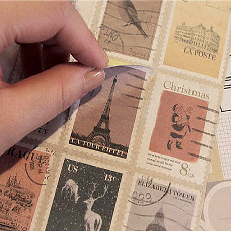 特价 韩国第三季 复古邮票贴纸 DIY创意相册日记粘纸 装饰标签