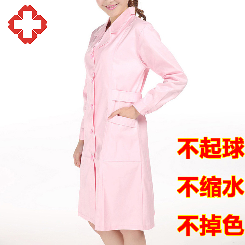 护士服长袖冬夏装白粉蓝色护士服短袖女工作服西服领医用白大褂