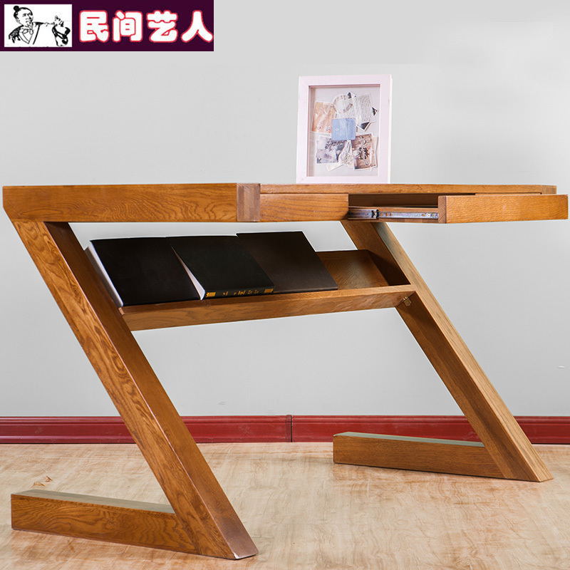 白橡木 欧式书桌 写字台实木 书法桌书画桌 办公桌 书台 书房家具