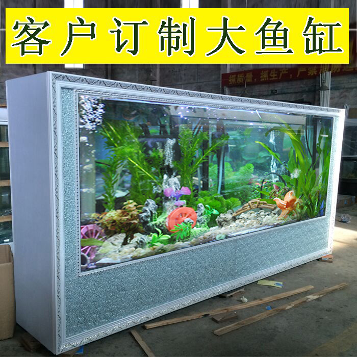 定制生态鱼缸水族箱 超清玻璃  定制欧式屏风 定做鱼缸