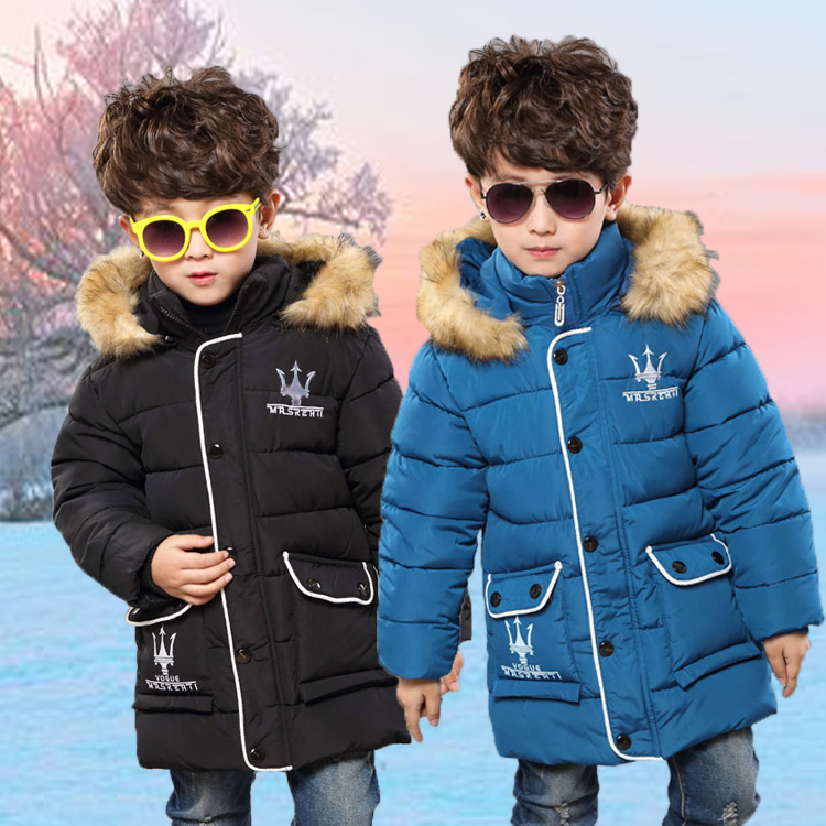 童装冬季促销儿童棉衣男童连帽加厚棉服外套中大童羽绒服保暖上衣