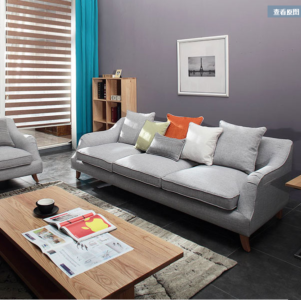 现代简约时尚布艺沙发 北欧宜家风格美式大小户型客厅组合沙发
