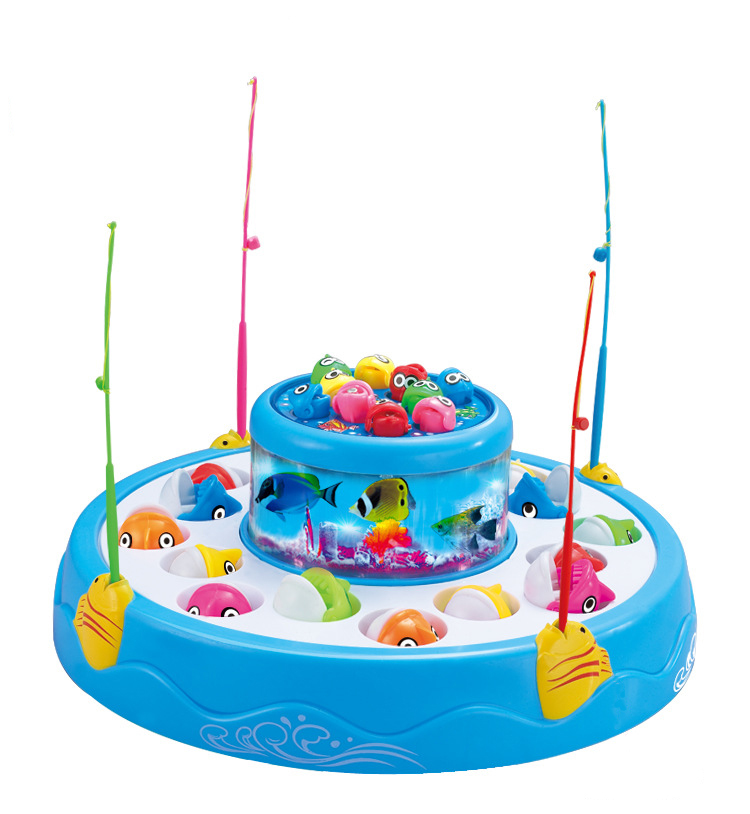 电动钓鱼台儿童钓鱼玩具带磁性益智玩具4岁乐保宝3岁6岁5岁降价