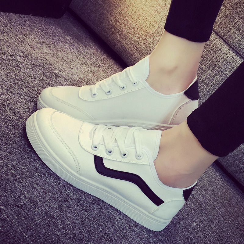 2016夏韩版帆布鞋女学生运动小白布鞋纯色休闲懒人鞋低帮平底板鞋