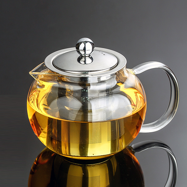 加厚花茶壶玻璃泡茶壶不锈钢过滤圆趣耐高温水壶三用壶