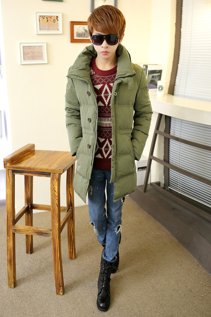 韩版中长款羽绒服男青年加厚冬季外套学生冬衣修身冬装防寒服特价