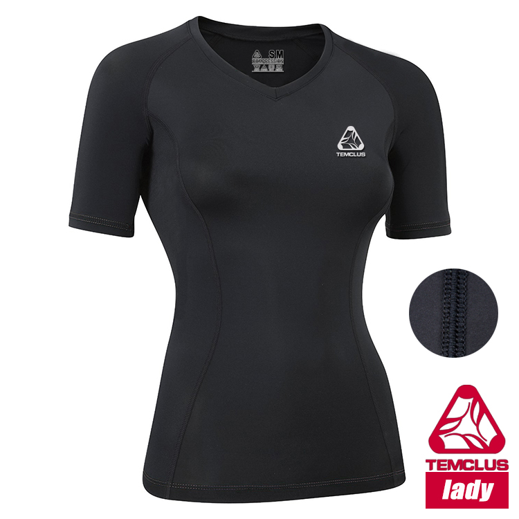 2015新款TEMCLUS女子健身跑步T恤 速干透气瑜伽普拉提羽毛球短袖