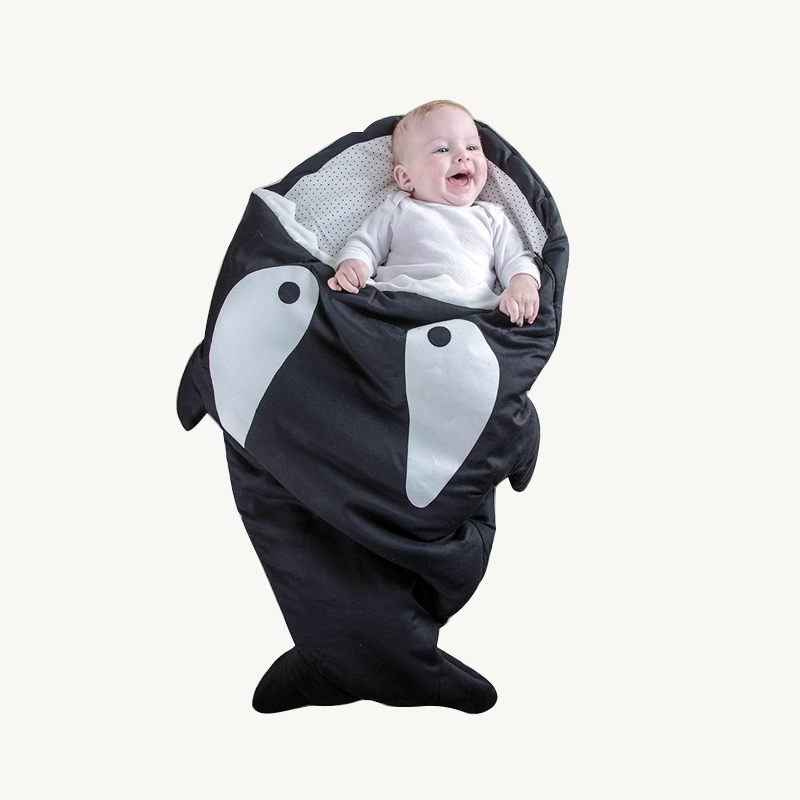 Baby Bites同款鲨鱼婴儿睡袋多功能加厚防踢被宝宝秋冬抱被睡包邮