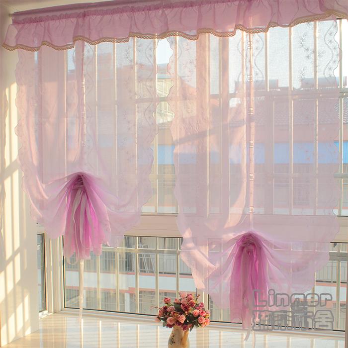 欧式窗帘成品客厅卫生间阳台半帘罗马帘气球帘遮光提拉帘飘窗窗帘
