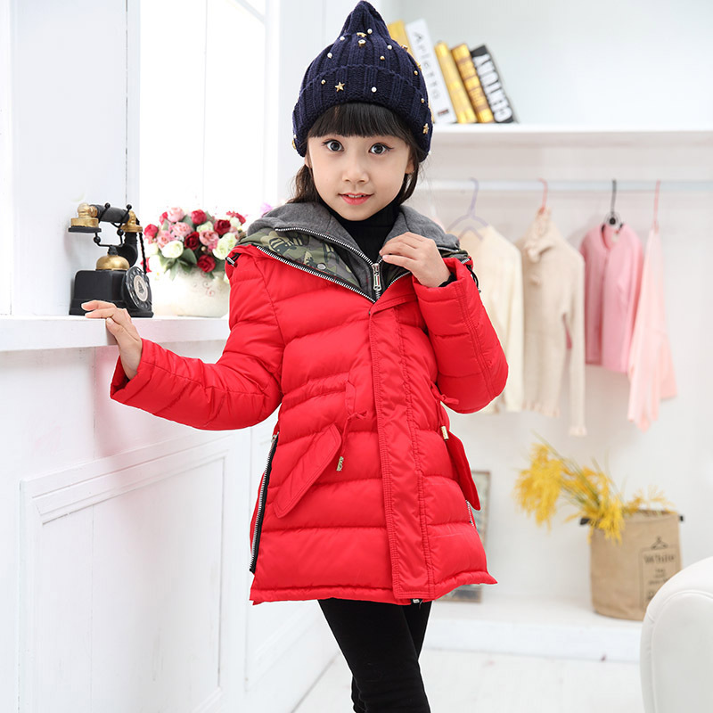 童装2015新款韩版冬款羽绒服中大童女童中长款加厚外套母女亲子装