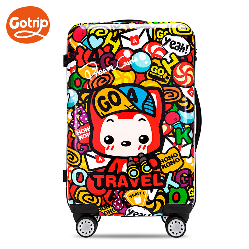 gotrip阿狸香港行李箱儿童学生旅行箱拉杆卡通女时尚万向轮登机箱