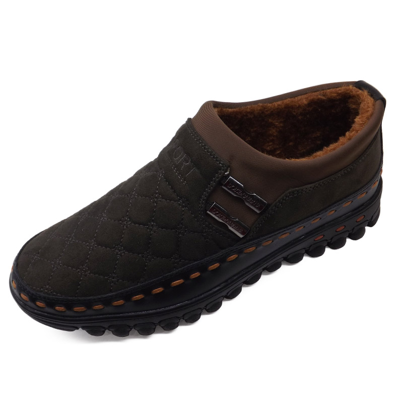 林庆和老北京布鞋2015冬季新款男鞋户外舒适父亲鞋一脚蹬男士棉鞋