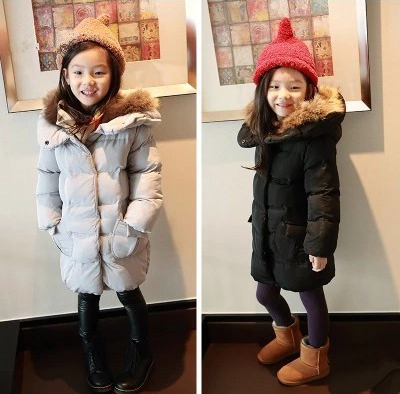 童装女童冬装新款棉服韩版儿童中长款连帽骆子毛领保暖棉衣外套潮