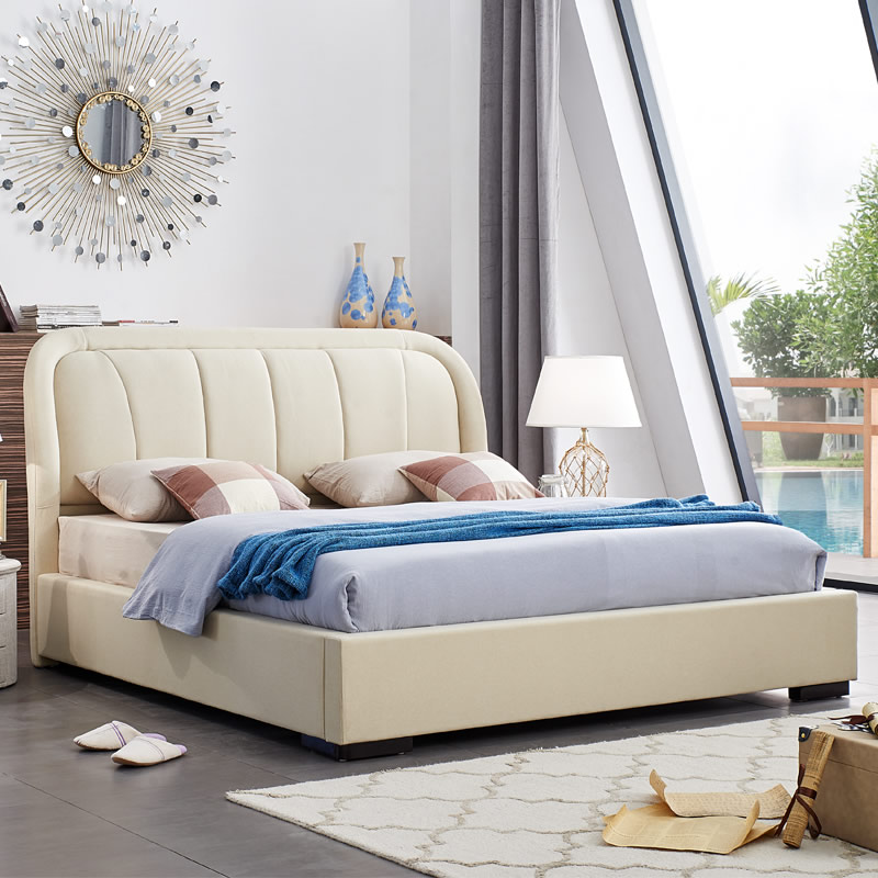 布床1.5 1.8 2米简约现代大小户型双人床气动软床储物布艺床婚床