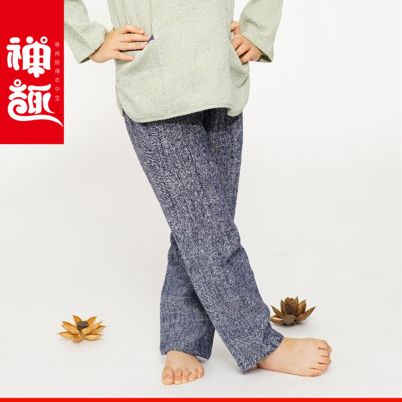 禅趣童装 原创设计春夏中式男童女童长裤文艺复古中国风棉麻长裤