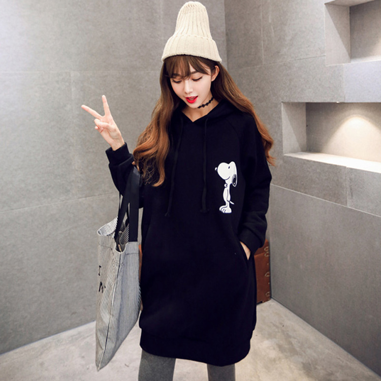 2016年秋季新款女装 韩版时尚卡通连帽长袖加绒加厚卫衣82437