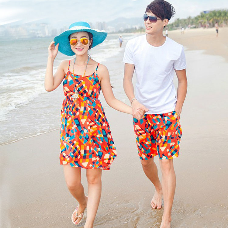 沙滩情侣装裙2016新款海边度假夏装韩国沙滩服夏季套装韩版海滩裙