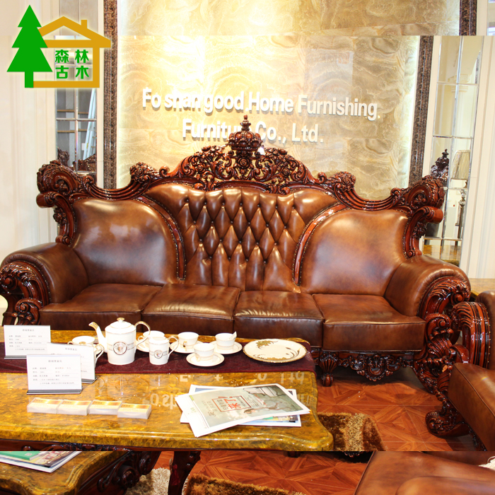 森林古木 高档古典欧式沙发 大户型皇室专用高端真皮别墅沙发