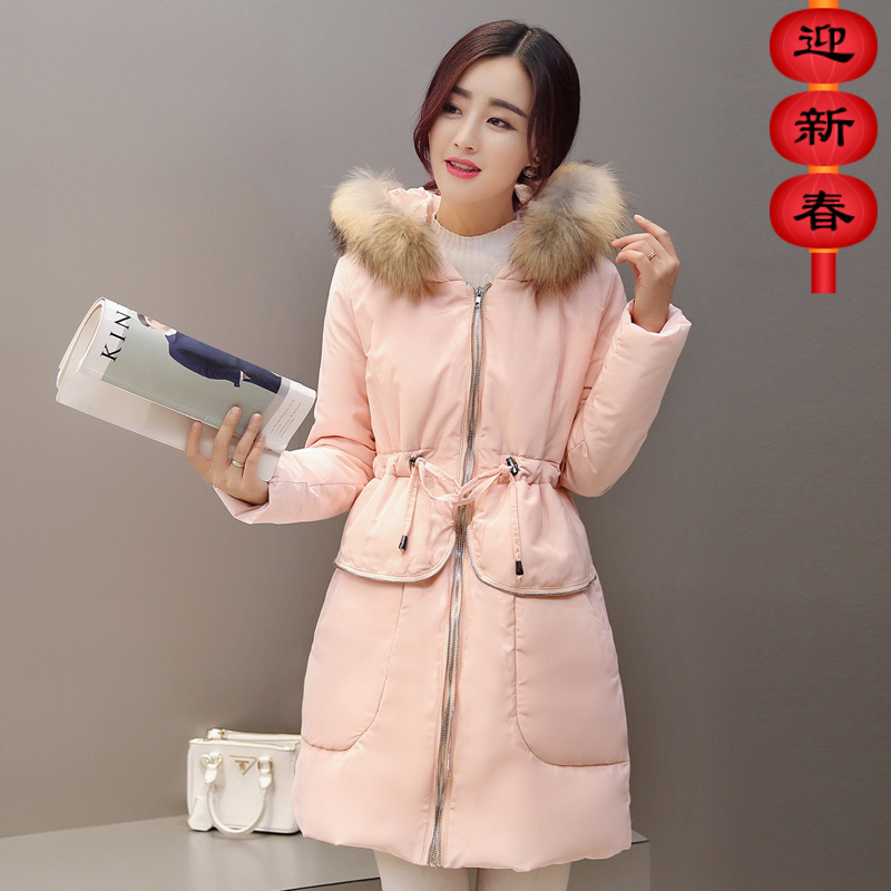 2015冬新款韩版女款棉衣中长款加厚女子棉袄女大口袋毛领带帽棉服