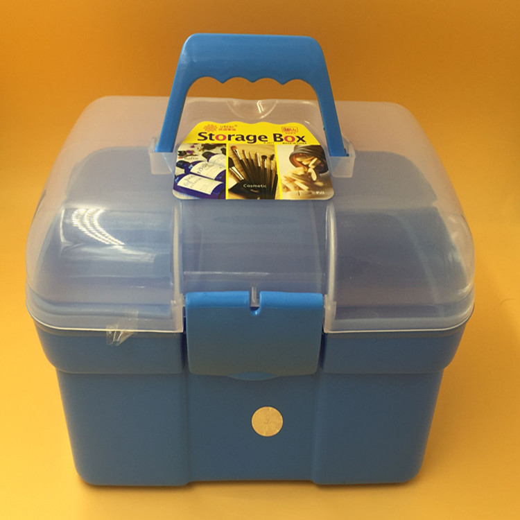 中号工具箱 透明双层工具箱 素描铅笔盒 美术画箱