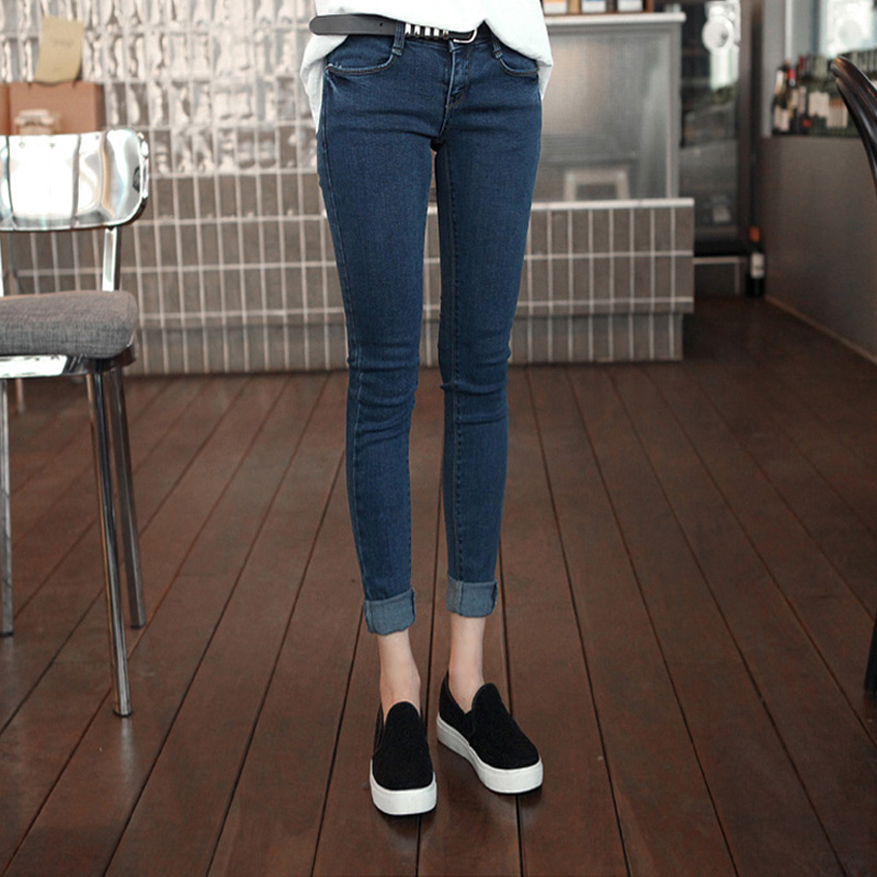 2015最新款春装紧身牛仔裤长裤韩版女装修身弹力显瘦铅笔小脚裤