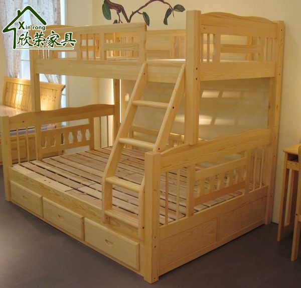 上海全实木家具儿童房松木上下床双层床实木高低床子母组合床定制