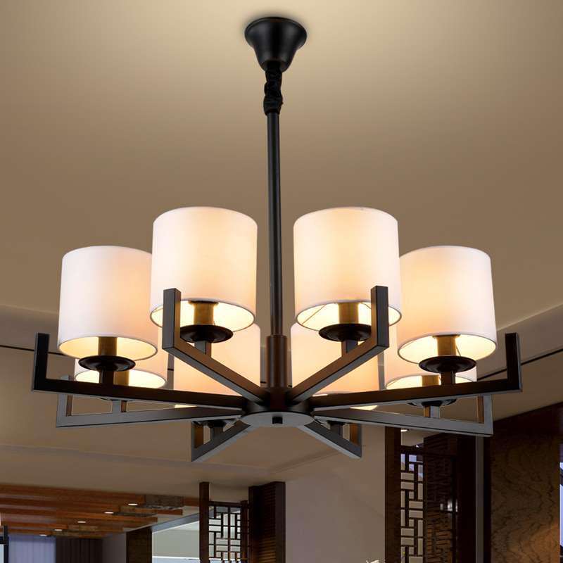 新中式吊灯现代简约田园客厅大气美式铁艺客厅灯仿古茶楼复古灯具