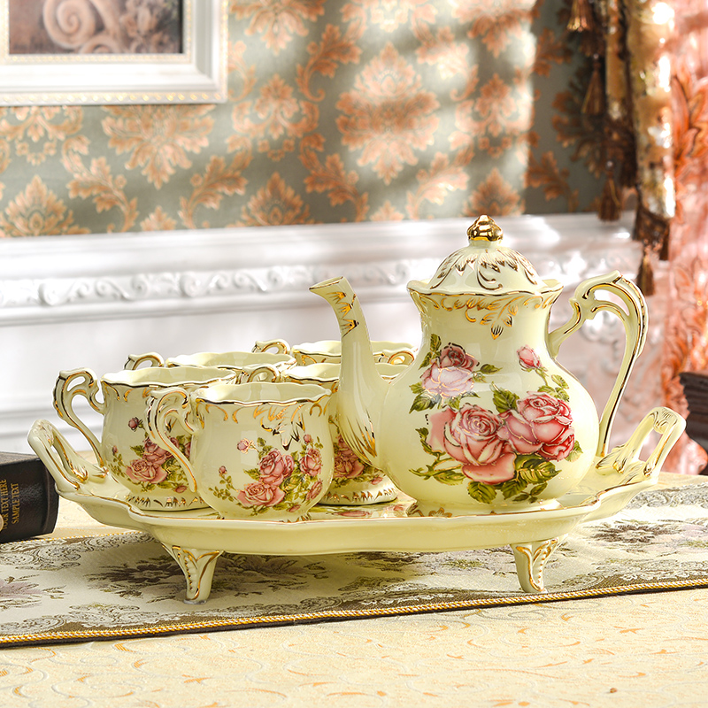 欧式茶具咖啡套具套装陶瓷咖啡杯套装英式下午茶茶具茶杯带托盘