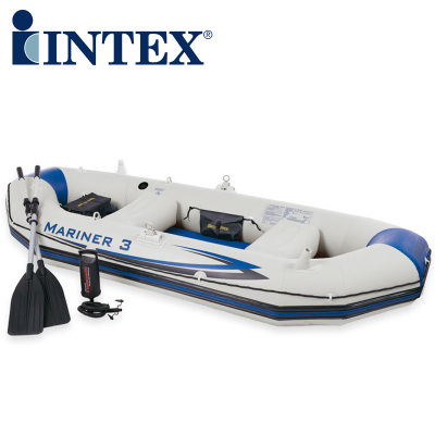INTEX加厚三人充气船冲锋舟橡皮艇皮划艇3人船钓鱼船68378/373