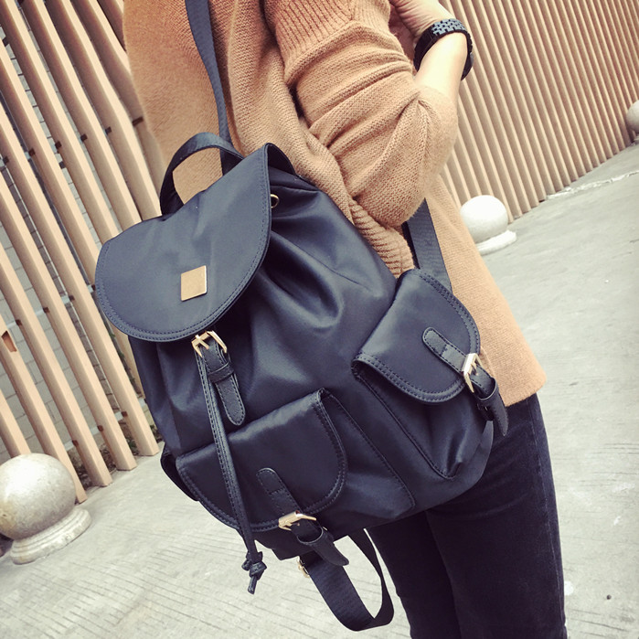 女士背包 2016秋冬新款 韩版黑色牛津布双肩包旅行背包学院风书包