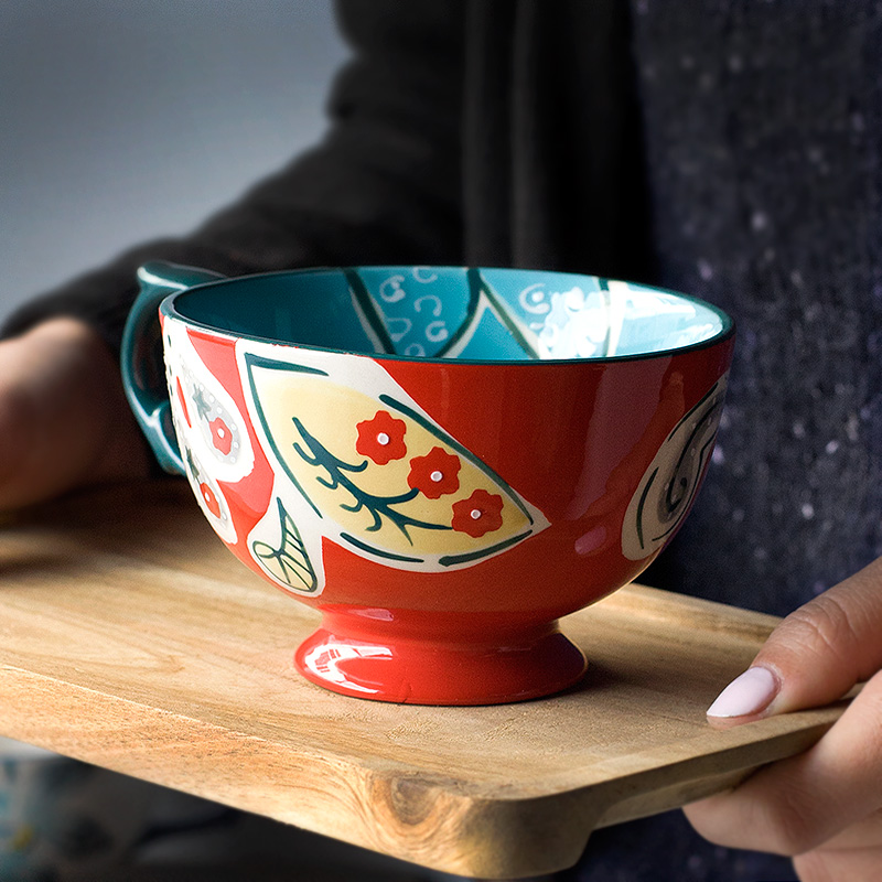 创意陶瓷杯子 马克杯欧式复古手绘陶瓷杯咖啡杯家用礼品